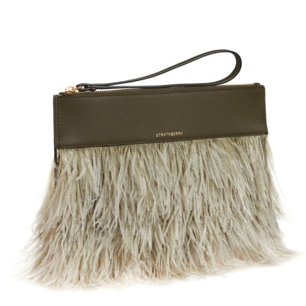 Feather clutch, £295, Strathberry